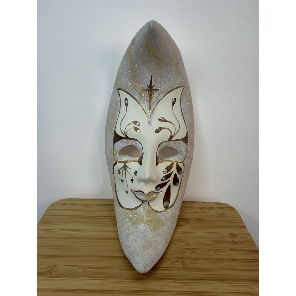 VTG Ceramic Painted United China Glass Company Venetian‎ Mask Celestial Moon Y2K